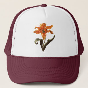 Vintage Fancy Orange Lilja i blom, Trädgårdsblommo Truckerkeps