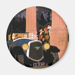 Vintage Fancy Resa, Elegant Kabrioletbil Magnet