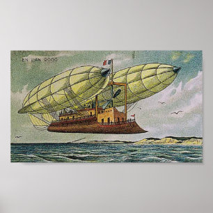 Vintage - Fantastical flygmaskin från frankriken, Poster