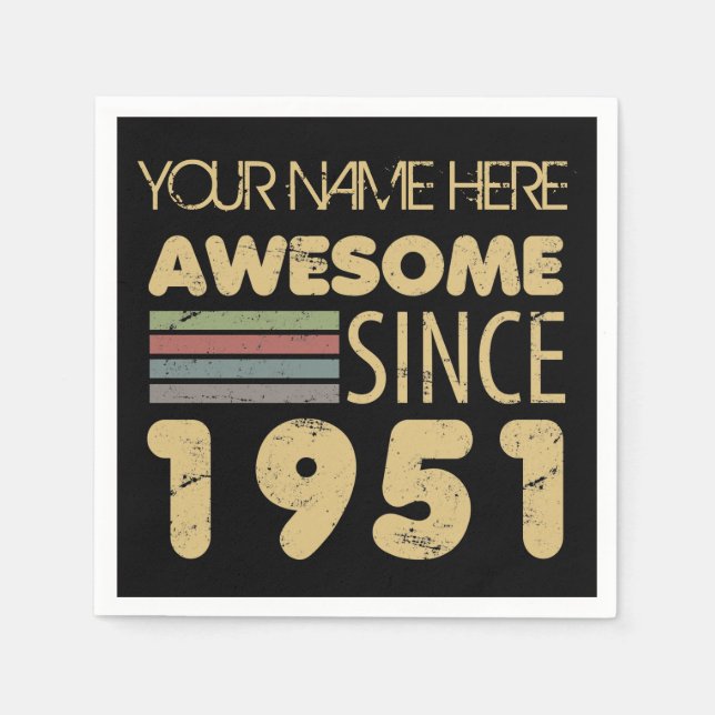 Vintage Fantastisk 1951 70:e födelsedagen Pappersservett (Framsidan)