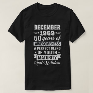 Vintage Fantastisk december 1969 50 födelsedagspr T Shirt