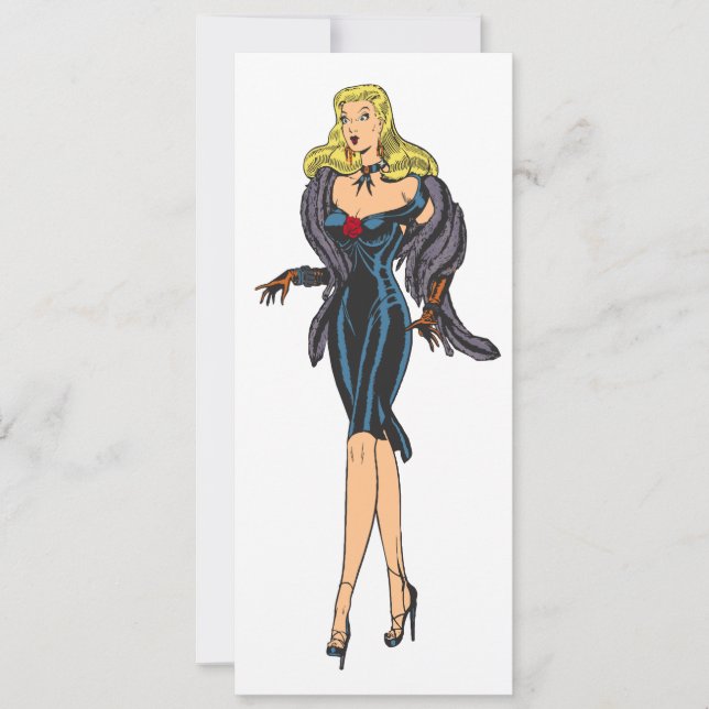 Vintage fantastisk glamourflicka retro blond pinup (Framsida)