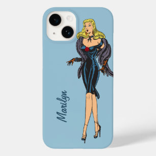 Vintage fantastisk glamourflicka retro blond pinup
