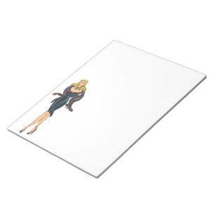 Vintage fantastisk glamourflicka retro blond pinup anteckningsblock
