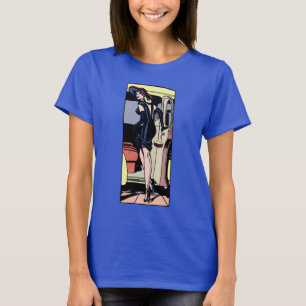 Vintage fantastisk glamourflicka taxi retro pinup tee