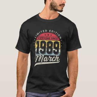 Vintage Fantastisk sedan mars 1989 33 år gamla fåg T Shirt