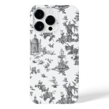 Vintage Fantastiskt Fontän och Träd Toile-B & W