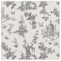 Vintage Fantastiskt Fontän och Träd Toile-B & W