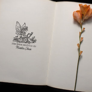 Vintage Fantasy Fairy Bookplate Stämpel