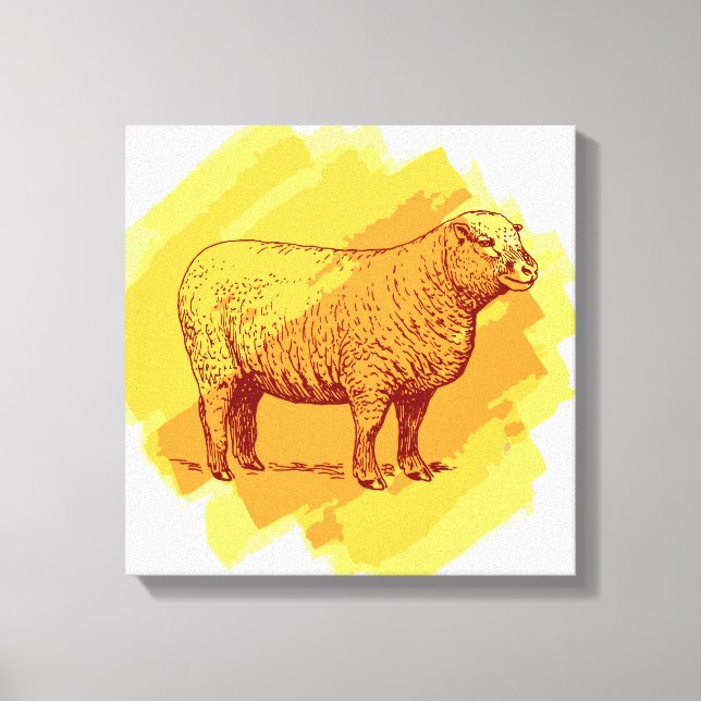 Vintage får canvastryck (Framsida)