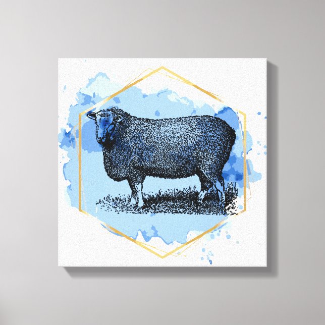 Vintage får canvastryck (Framsida)