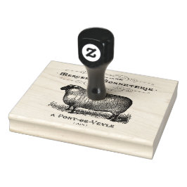 Vintage Får Mercantile Animal-skript Stämpel