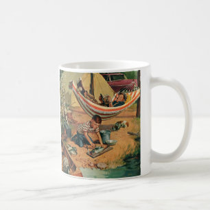 Vintage far och son camping, Glad fars dag Kaffemugg