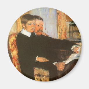 Vintage Far och Son Porträtt av Mary Cassatt Magnet
