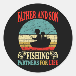 Vintage far-son fiske partners för livet pappa M Runt Klistermärke