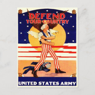 Vintage farbror Sam Postcard Vykort