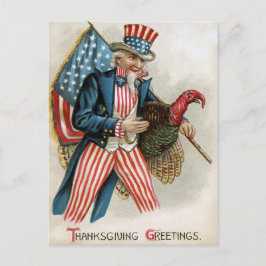 Vintage farbror Sam Thanksgiving Vykort
