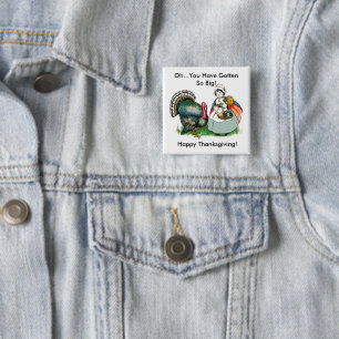 Vintage Färdig För Thanksgiving Pin-Back Knappsats Knapp
