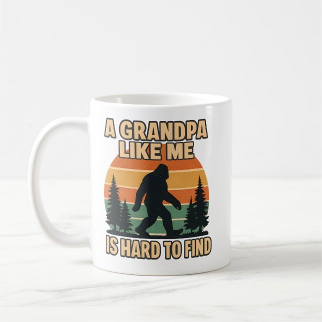 Vintage Farfar Bigfoot Retro Sasquatch Rolig Kaffemugg (Vänster)