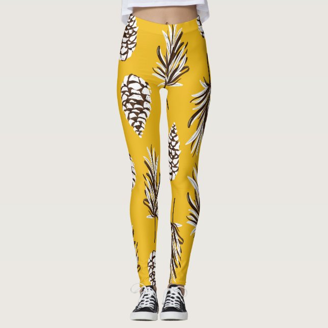 Vintage Färg Autumn Nature Inslag Leggings (Framsida)