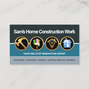 Vintage Färg Handyman Verktyg Contrader Builder Visitkort