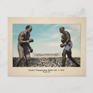 Vintage Färg Johnson VS Jeffries Fight Vykort