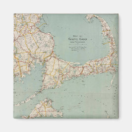 Vintage färg karta i Cape Cod, Massachusetts Magnet