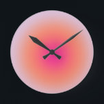 Vintage Färg övertoning Rund Klocka<br><div class="desc">Övertoningskonstruktion - Auraeffekt - Grönt,  Lilac,  Orange och Rosa.</div>