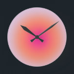 Vintage Färg övertoning Rund Klocka<br><div class="desc">Övertoningskonstruktion - Auraeffekt - Grönt,  Lilac,  Orange och Rosa.</div>