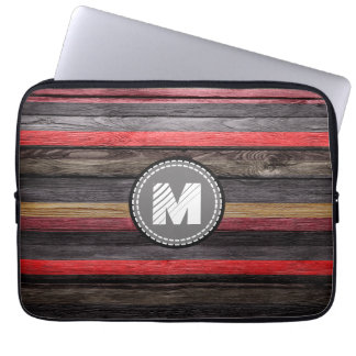 Vintage Färg Rand Wood look #11 Laptop Fodral