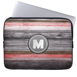 Vintage Färg Rand Wood look #2 Laptop Sleeve