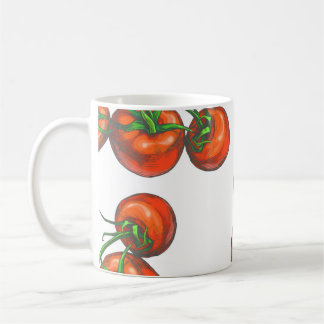 Vintage färg utan sömlösa mönster med färska veget kaffemugg