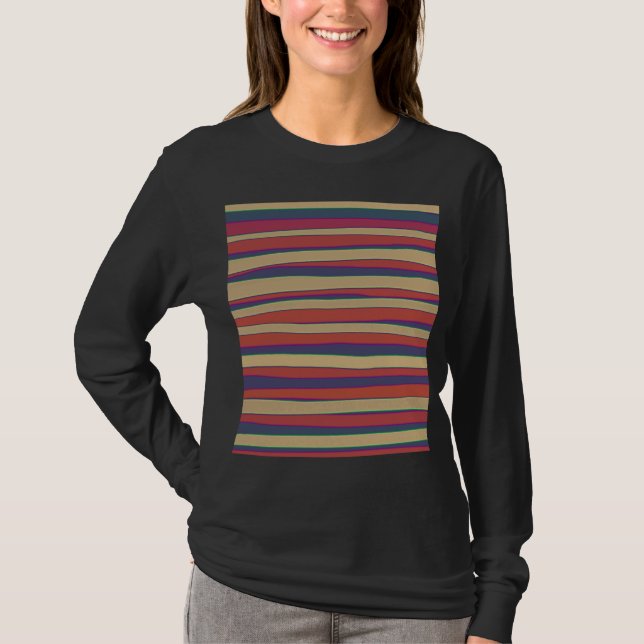 Vintage Färgad Abstrakt med stripe  Tee (Framsida)