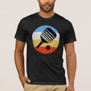Vintage Färgad Retro Pickleball T Shirt