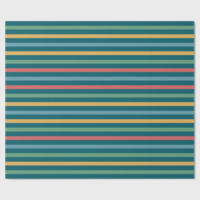 Vintage Färgad stripe Linjer Presentpapper (Platt)