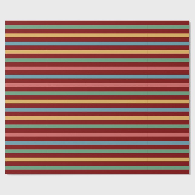 Vintage Färgad stripe Linjer Presentpapper (Platt)