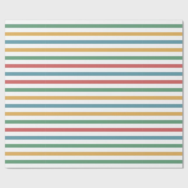 Vintage Färgad stripe Linjer Presentpapper (Platt)