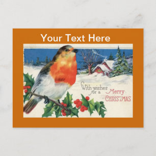 Vintage - färgade vykort för julgranar
