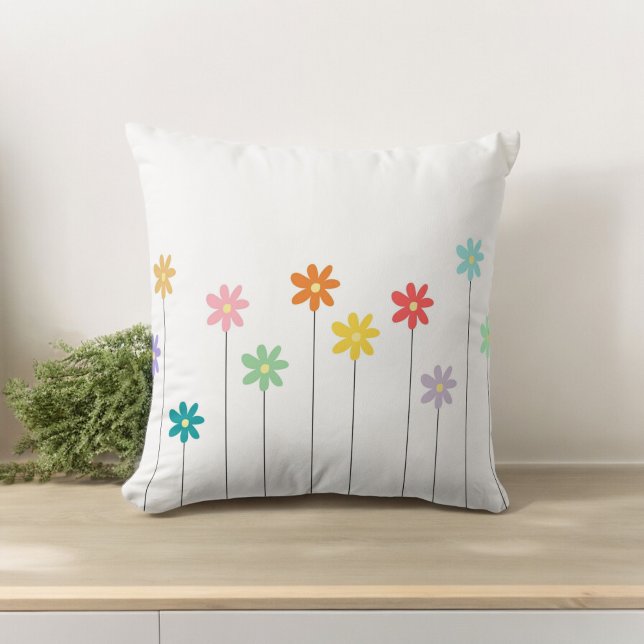 Vintage Färgblomma Kudde (Skapare uppladdad)