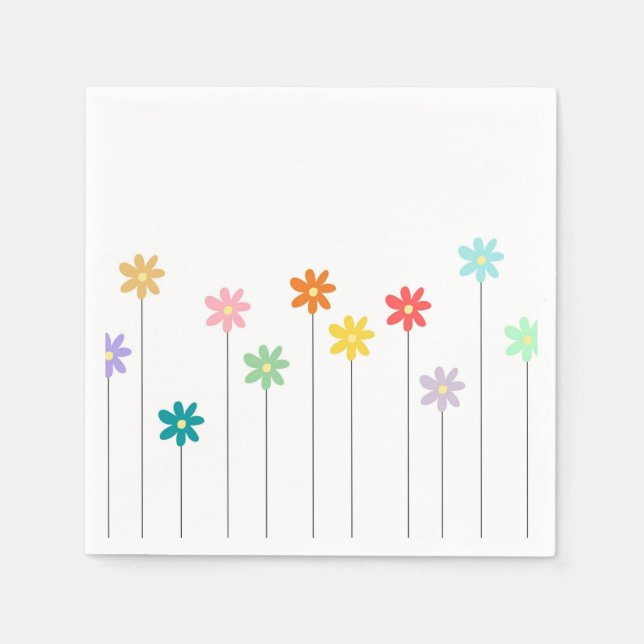 Vintage Färgblomma Pappersservett (Framsidan)