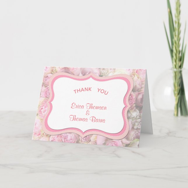 Vintage Färgblommor Tack Kort (Framsida)