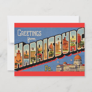 Vintage färgglad Harrisburg PA Vykort