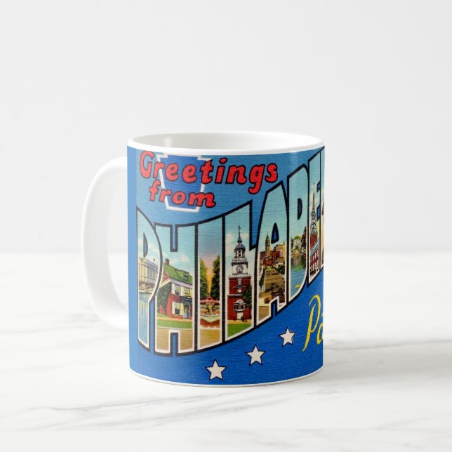 Vintage färgglad Philadelphia Kaffemugg (Framsida vänster)