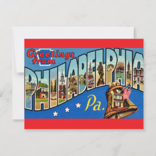 Vintage färgglad Philadelphia Vykort