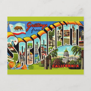 Vintage färgglad Sacramento CA Vykort