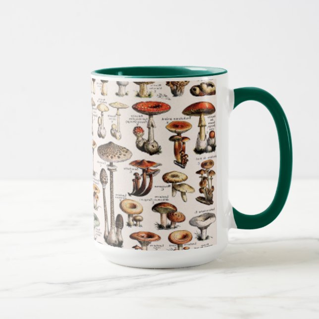 Vintage färgglada svampar av Adolphe Millot Mugg (Höger)