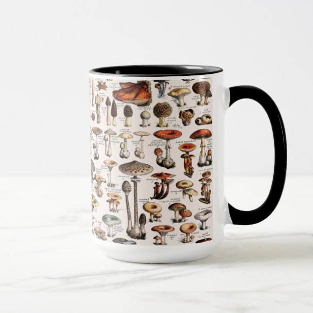 Vintage färgglada svampar av Adolphe Millot Mugg (Höger)