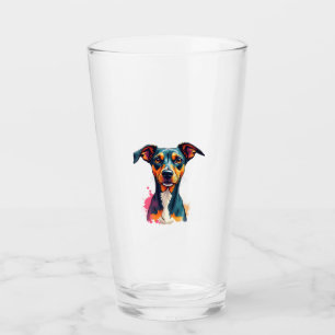 Vintage Färgglatt Hundporträtt Pop Art-illustratio Glaskopp