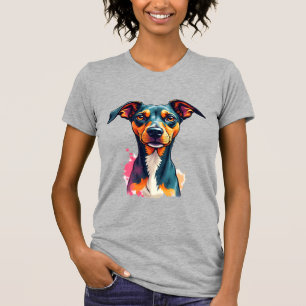 Vintage Färgglatt Hundporträtt Pop Art-illustratio T Shirt