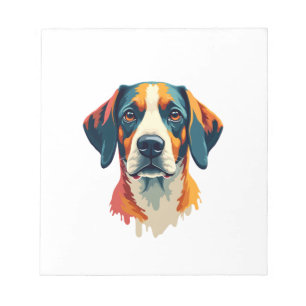 Vintage Färgglatt Hundporträtt Pop Art Stil Husdju Anteckningsblock